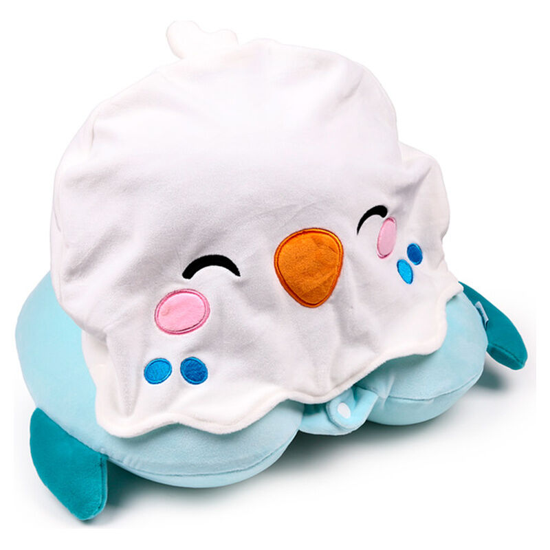 Hoodeazzz Kiki The Parakeet hooded travel pillow Nerdscape