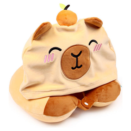 Hoodeazzz Duke The Capibara hooded travel pillow