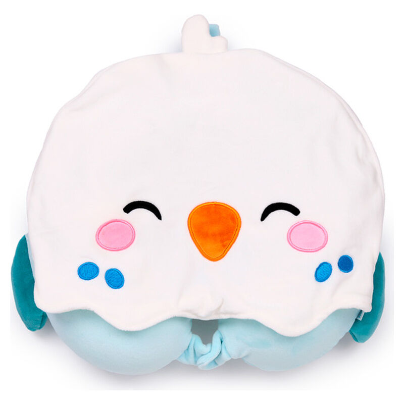 Hoodeazzz Kiki The Parakeet hooded travel pillow Nerdscape