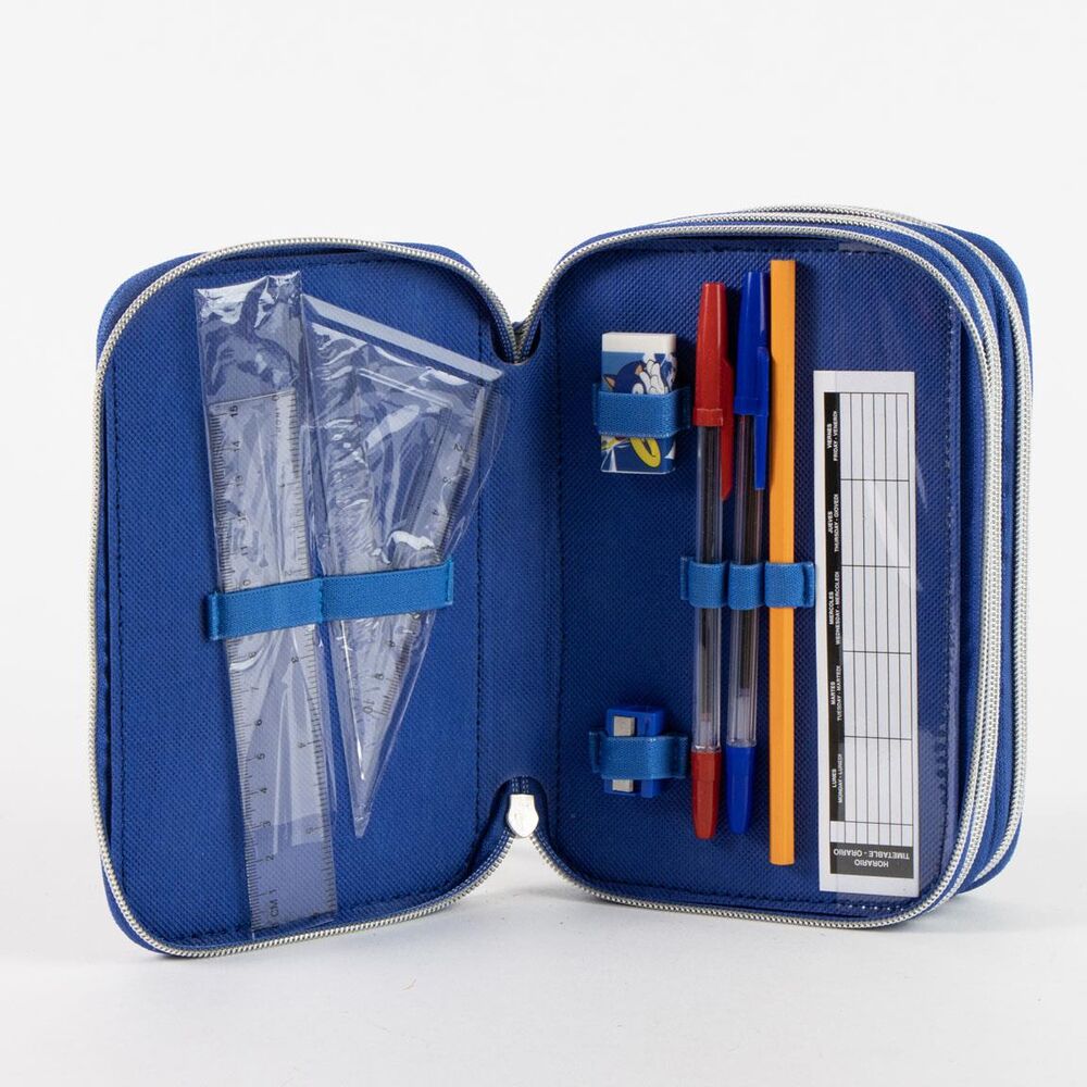Sonic the Hedgehog triple pencil case Nerdscape