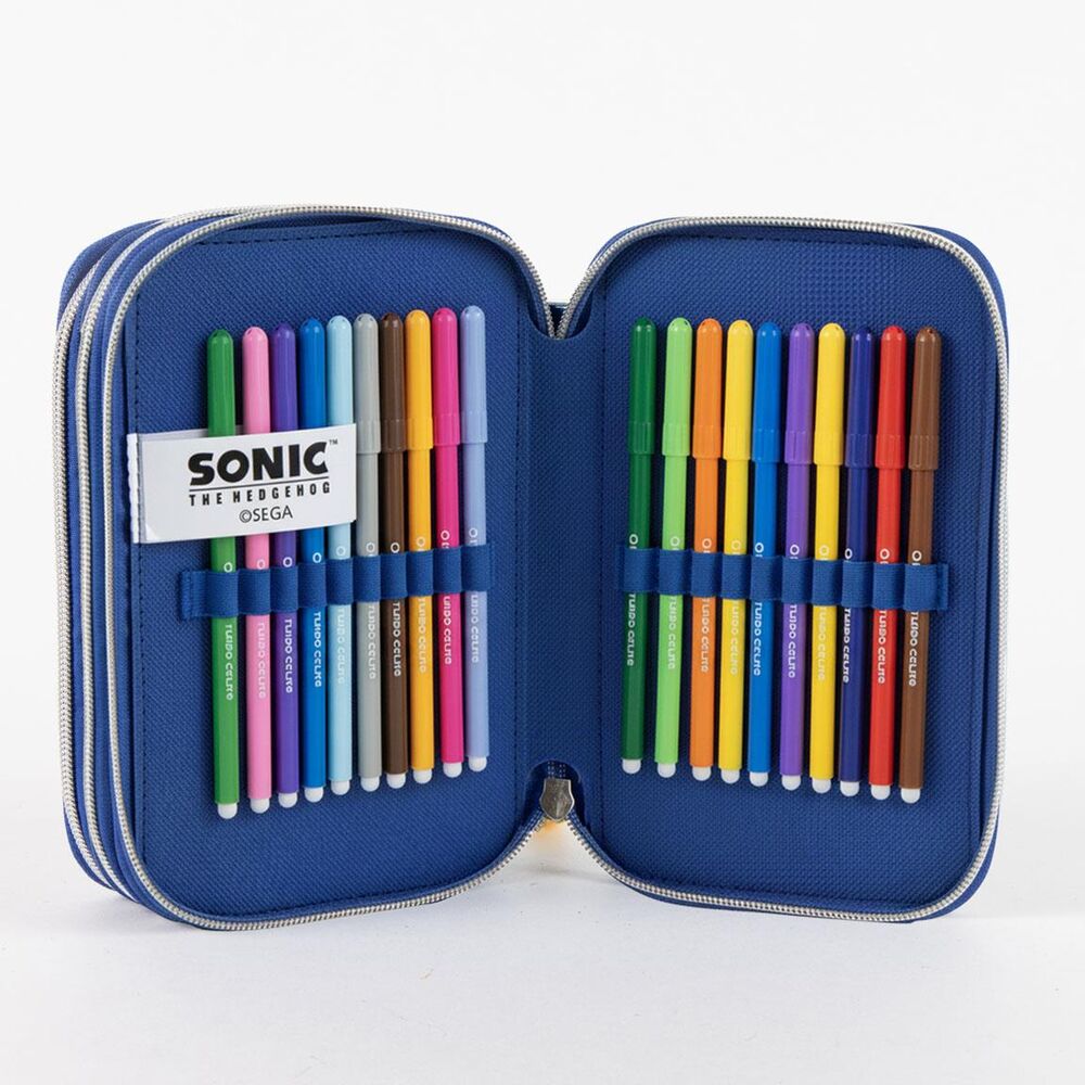 Sonic the Hedgehog triple pencil case Nerdscape