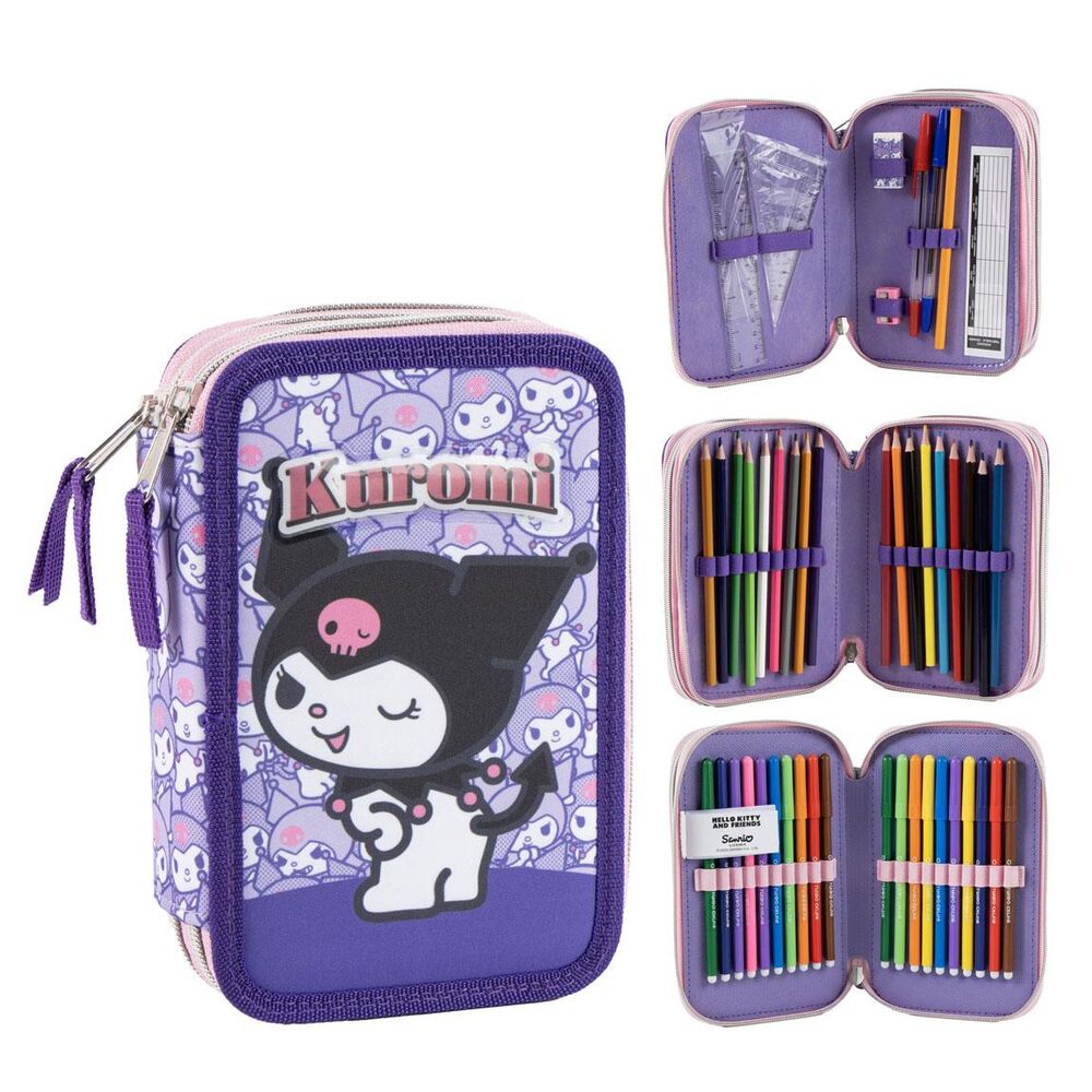 Hello Kitty Kuromi triple pencil case Nerdscape