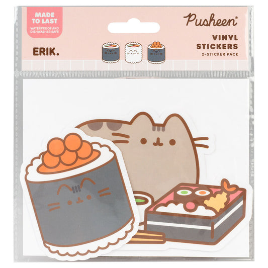 Pusheen Sushi Roll set of 2 vinyl stickers Nerdscape