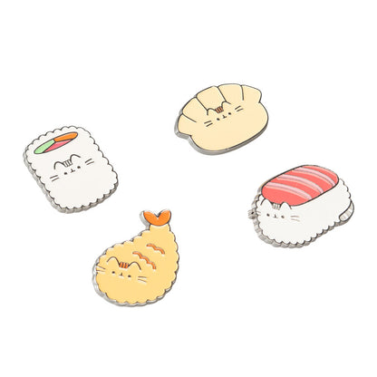 Pusheen Sushi Roll set 4 pins