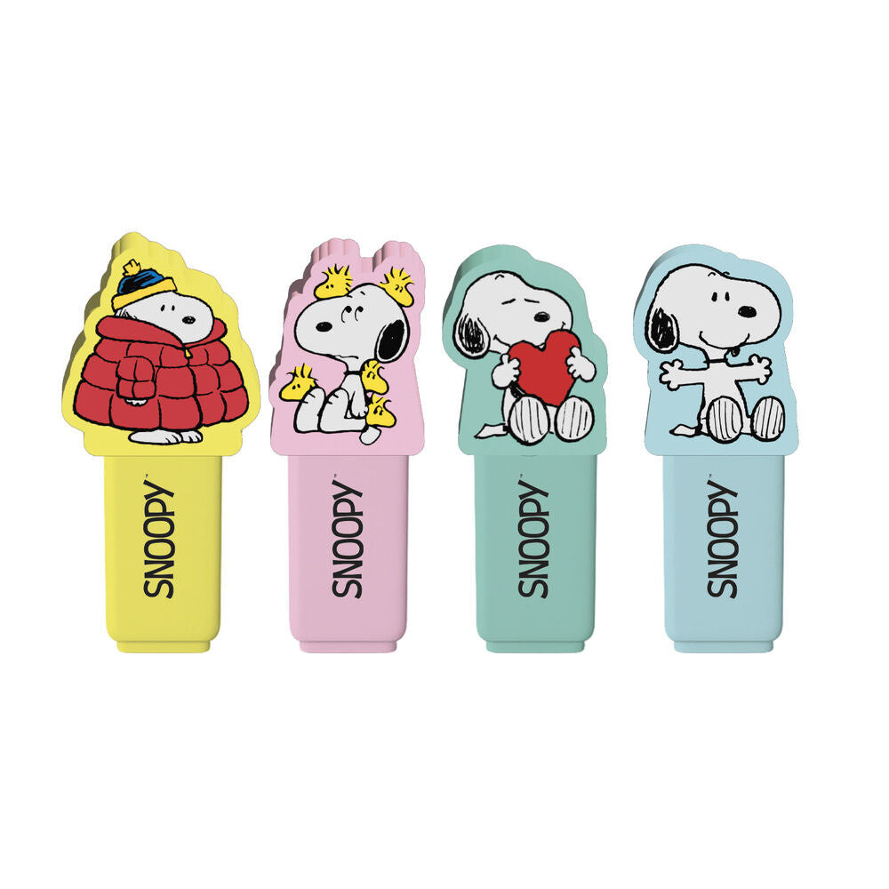 Snoopy Peanuts set of 4 highlighters with topper Nerdscape