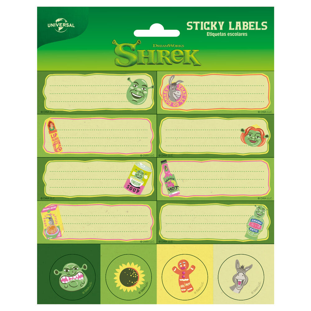 Shrek adhesive labels
