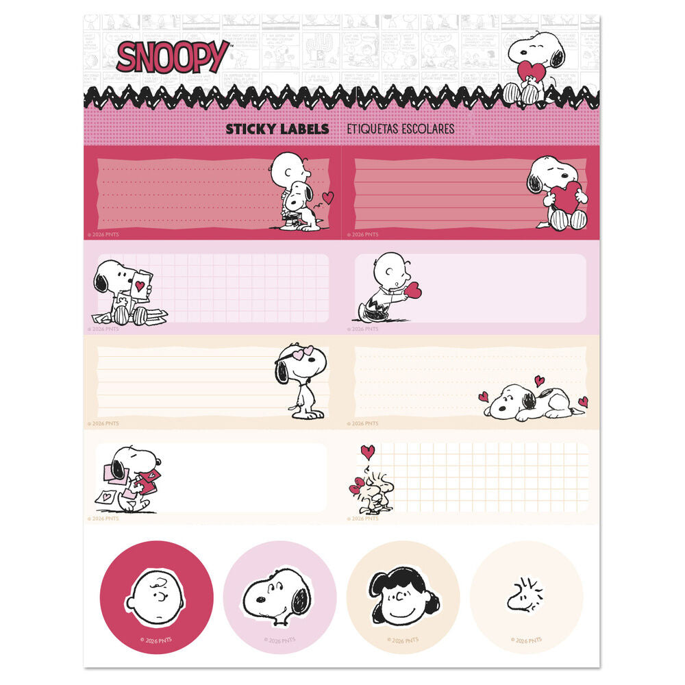 Snoopy Peanuts Love Season adhesive labels Nerdscape