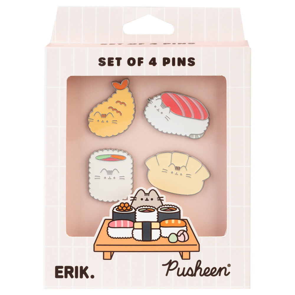 Pusheen Sushi Roll set 4 pins