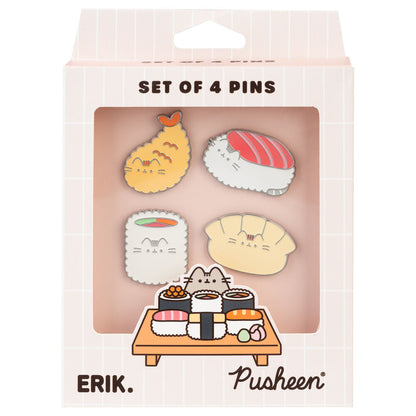 Pusheen Sushi Roll set 4 pins