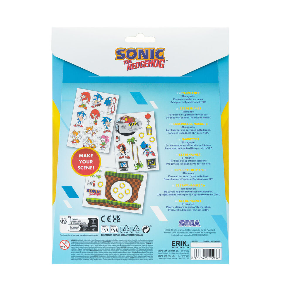 Sonic the Hedgehog set of die-cut magnets Nerdscape
