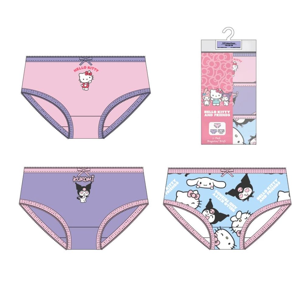 Hello Kitty and Friends assorted 3 panties set Nerdscape