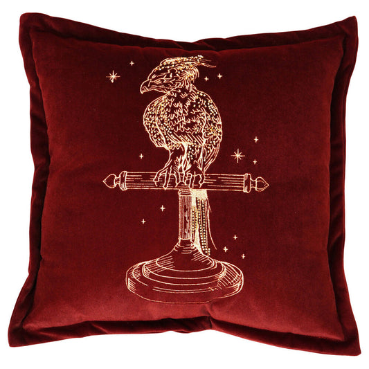 Harry Potter Fawkes velvet cushion Nerdscape