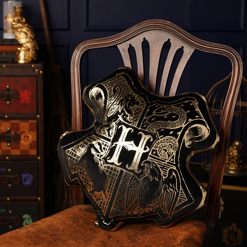 Harry Potter Hogwarts Crest velvet cushion Nerdscape