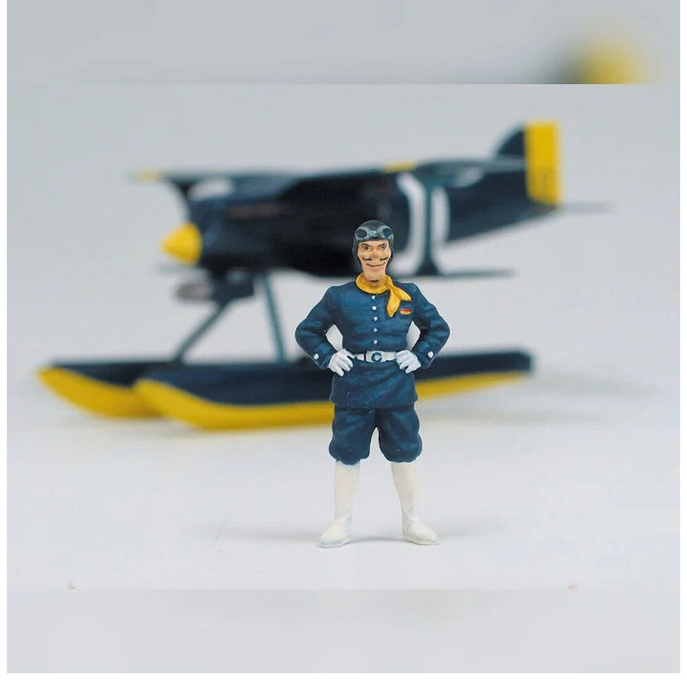 Porco Rosso Curtiss R3C-0 Seaplane model kit + Donald Curtis figure Nerdscape