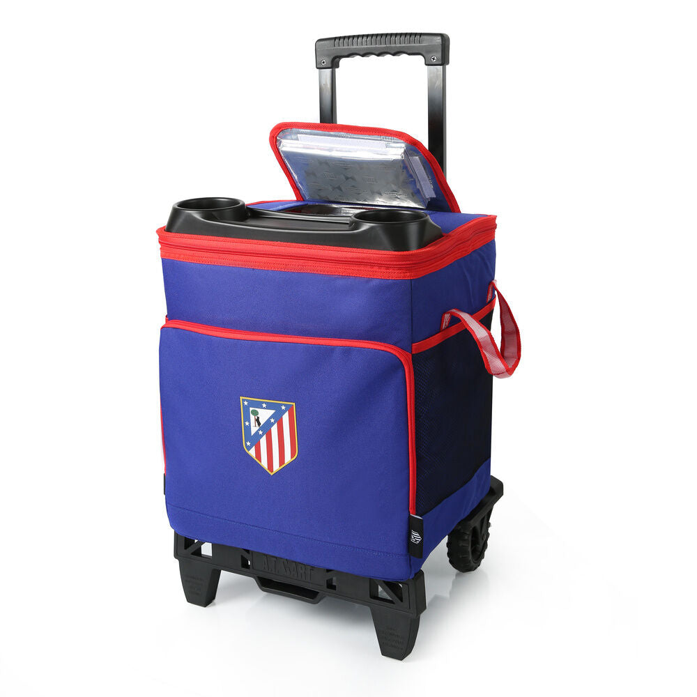 Atletico de Madrid refrigerator cart and wheels Nerdscape