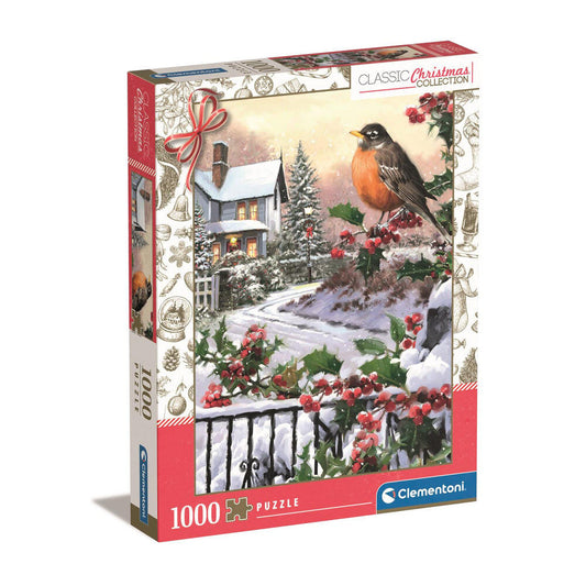 Christmas Collection Robin And Holly Bushes puzzle 1000pcs