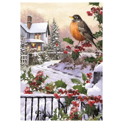 Christmas Collection Robin And Holly Bushes puzzle 1000pcs Nerdscape