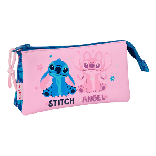 Disney Stitch & Angel triple pencil case