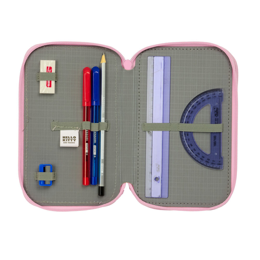 Hello Kitty & Friends triple pencil case 37pcs Nerdscape