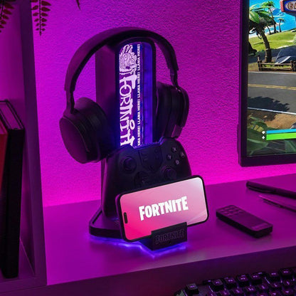 Fortnite desk headphone stand with light Nerdscape