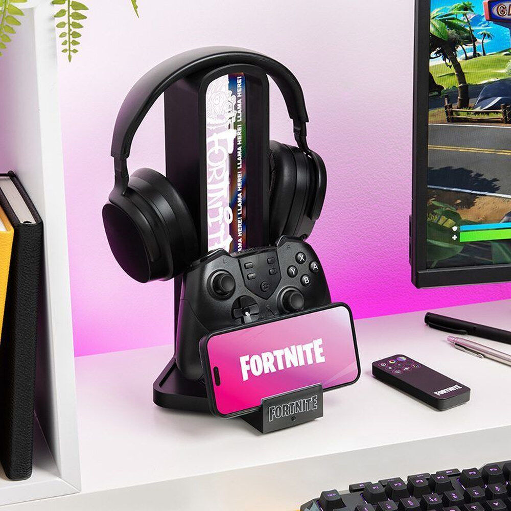 Fortnite desk headphone stand with light Nerdscape
