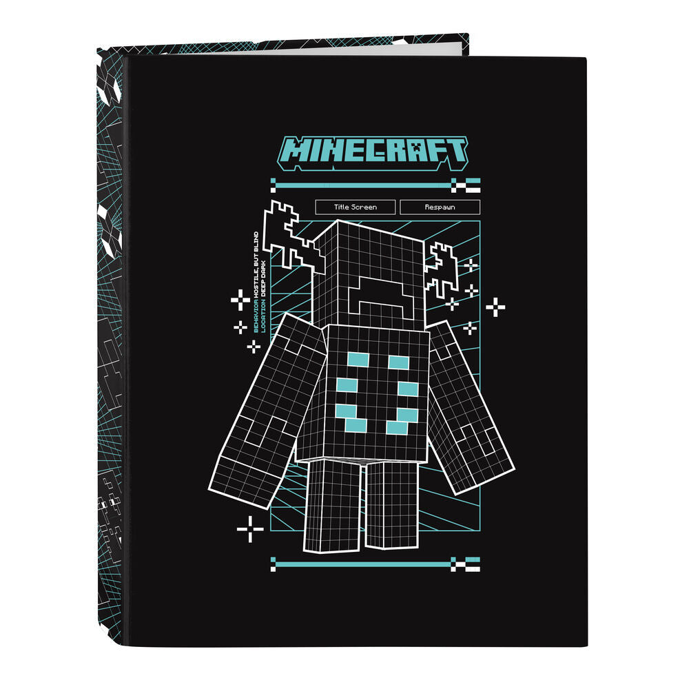 Minecraft Screen A4 cardboard 4 rings binder Nerdscape