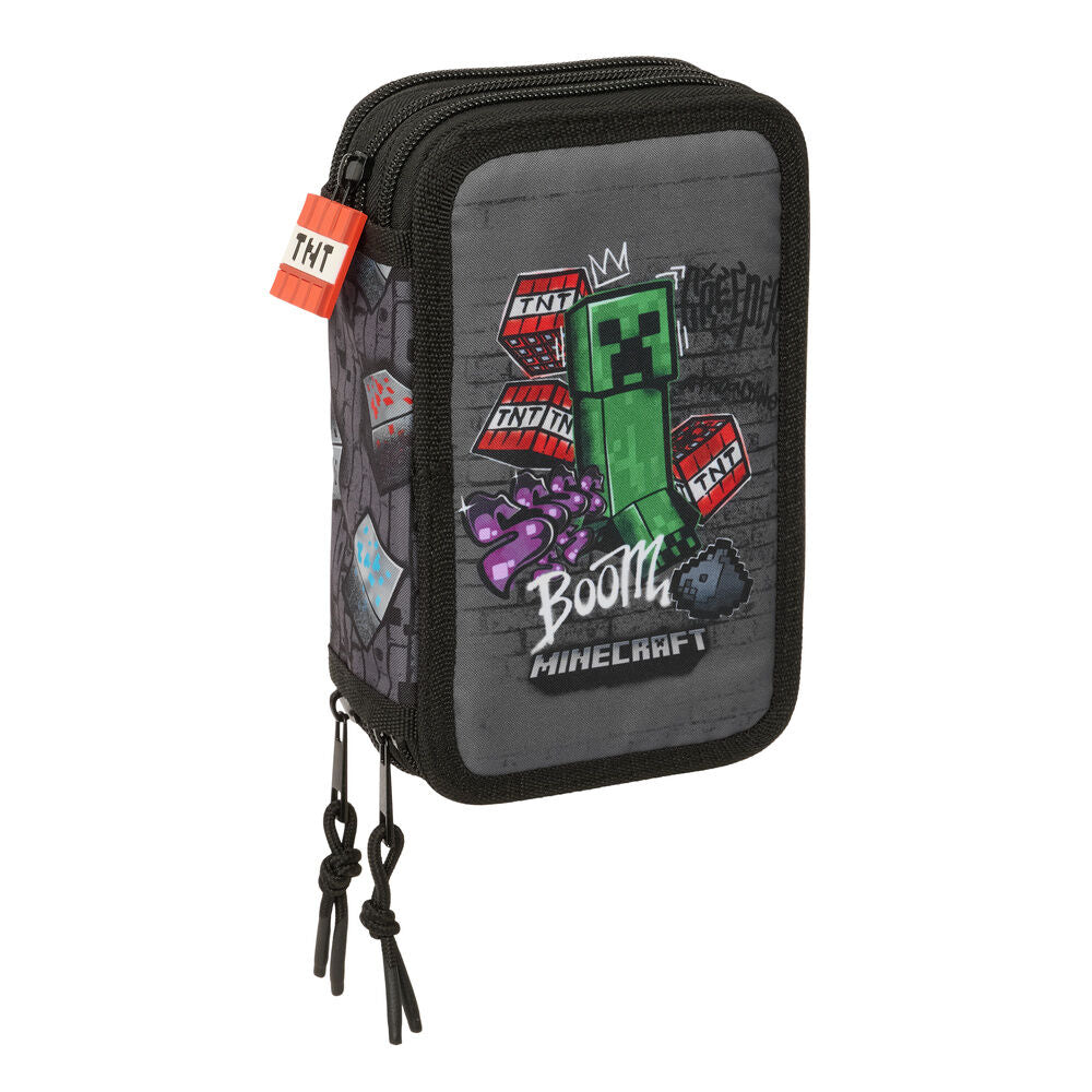 Minecraft Graffiti triple pencil case 37pcs Nerdscape