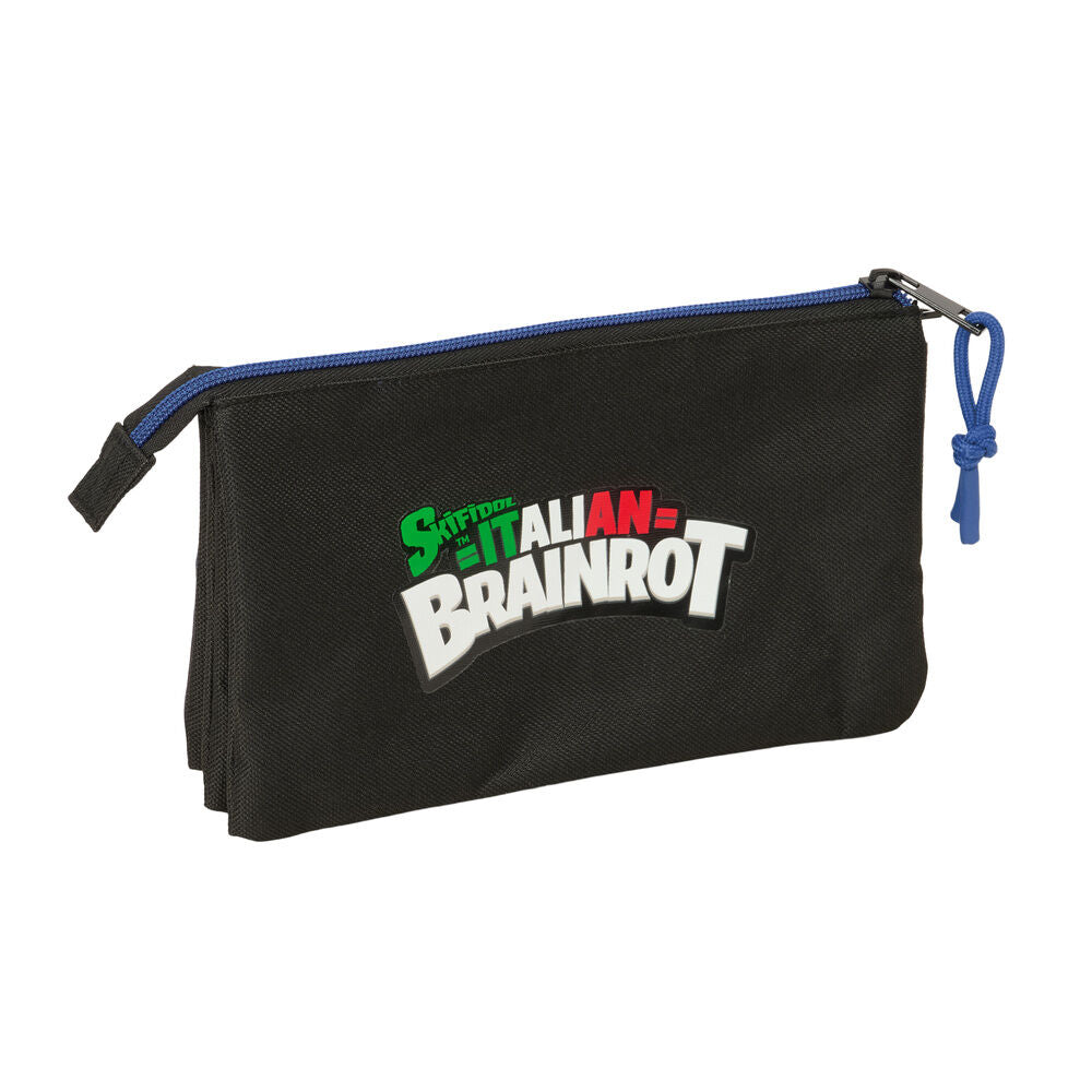 Brainrot triple pencil case