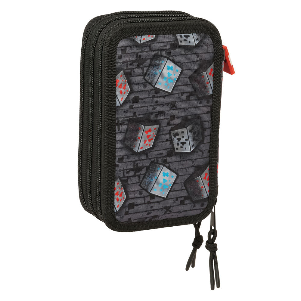 Minecraft Graffiti triple pencil case 37pcs Nerdscape