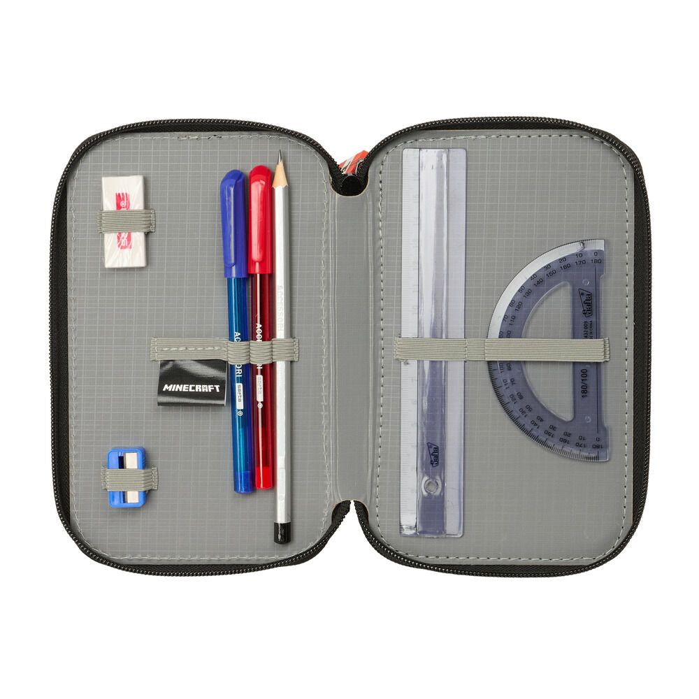 Minecraft Graffiti triple pencil case 37pcs Nerdscape