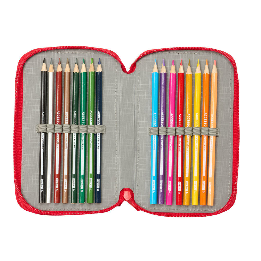 Disney Mickey & Friends Racing triple pencil case 37pcs Nerdscape