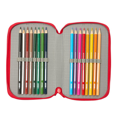 Disney Mickey & Friends Racing triple pencil case 37pcs Nerdscape