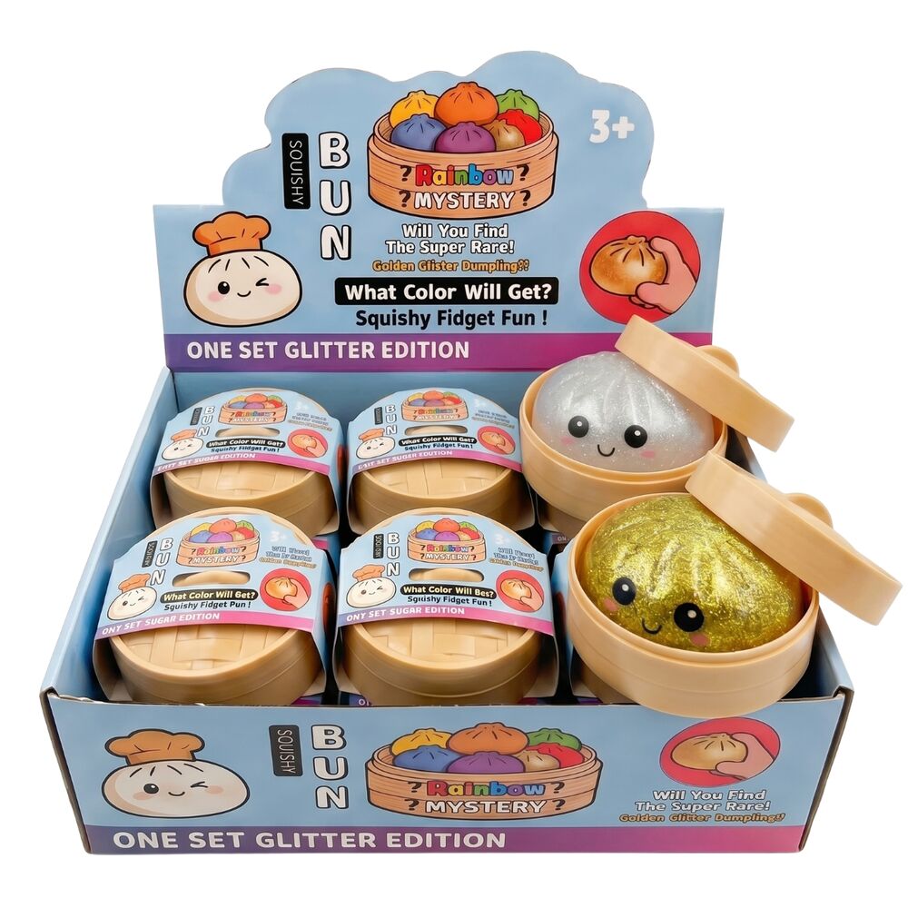 Dumpling Squishy Glitter assorted surprise stress-relief toy 10cm