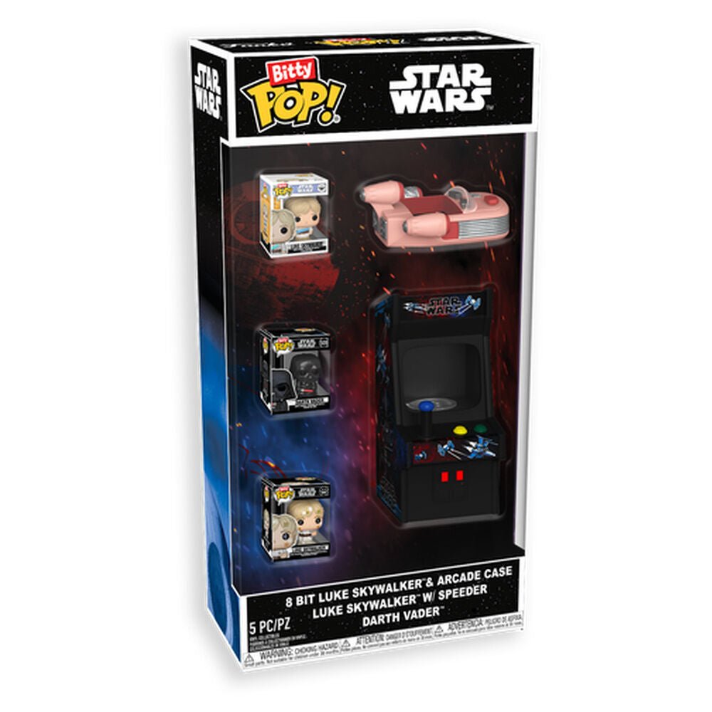 Bitty POP figure Star Wars 8 Bit Luke Skywalker & Arcade Case