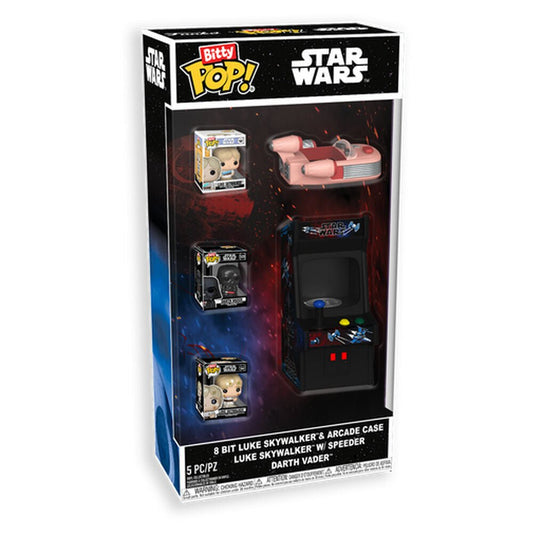 Bitty POP figure Star Wars 8 Bit Luke Skywalker & Arcade Case
