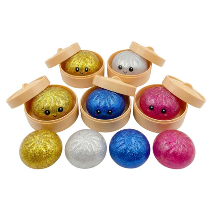 Dumpling Squishy Glitter assorted surprise stress-relief toy 10cm