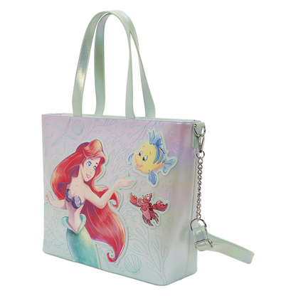 Loungefly Disney The Little Mermaid Ariel, Flounder and Sebastian tote bag with coin bag Nerdscape