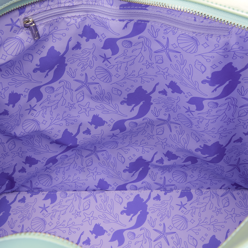 Loungefly Disney The Little Mermaid Ariel, Flounder and Sebastian tote bag with coin bag Nerdscape