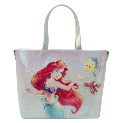 Loungefly Disney The Little Mermaid Ariel, Flounder and Sebastian tote bag with coin bag Nerdscape