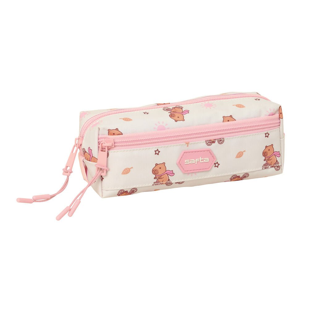 Capybara triple pencil case