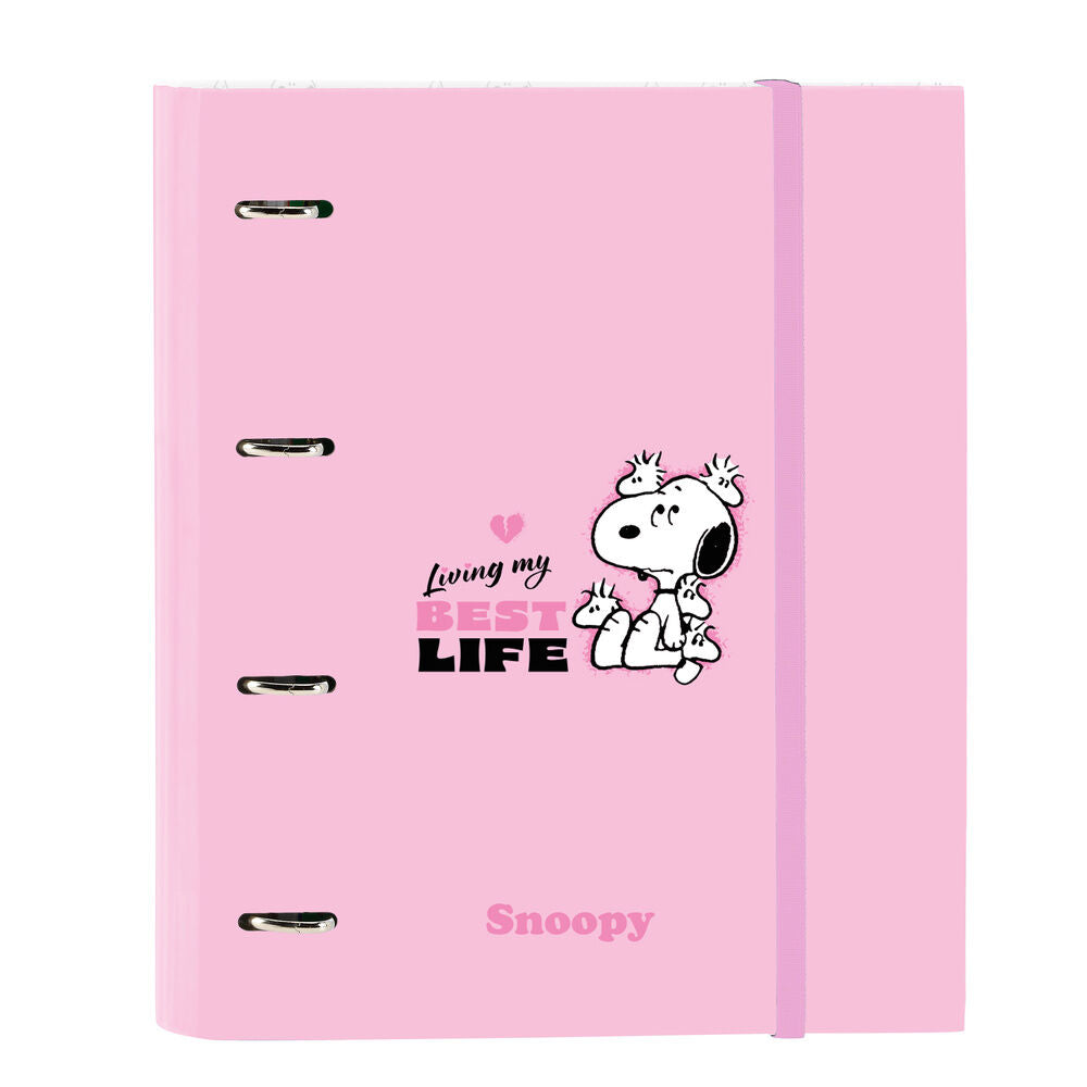 Snoopy A4 cardboard 4 rings binder with sheets Nerdscape