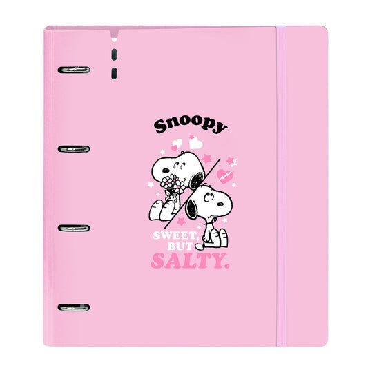 Snoopy A4 cardboard 4 rings binder with sheets