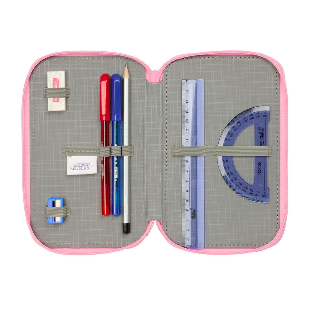 Gabby's Dollhouse triple pencil case 37pcs