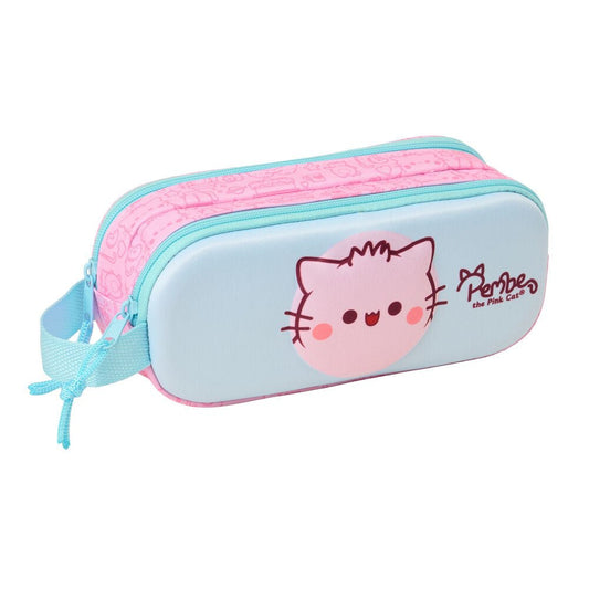 Pembe The Pink Cat 3D double pencil case