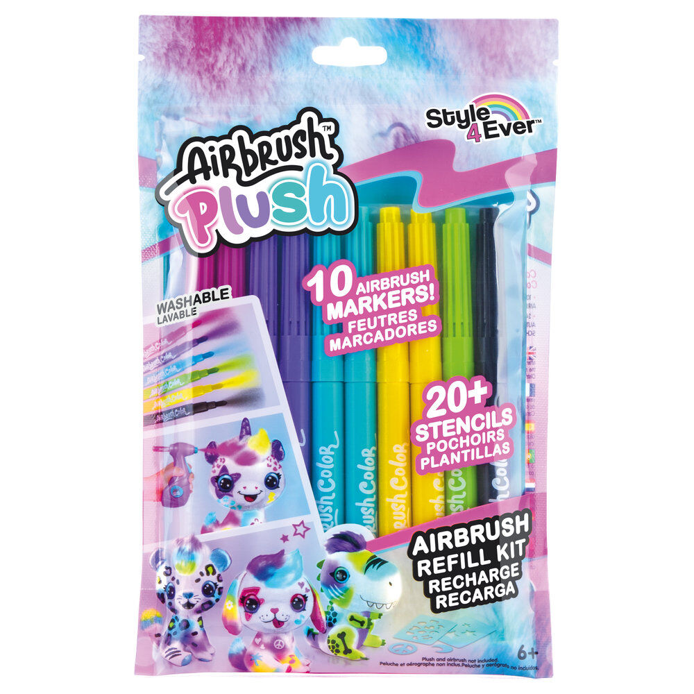 Airbrush Plush Airbrush refill 10 washable markers