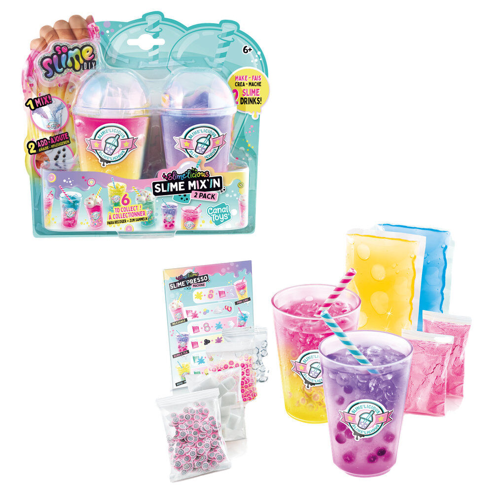Slime assorted set of 2 beverage glasses