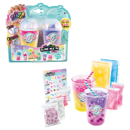 Slime assorted set of 2 beverage glasses