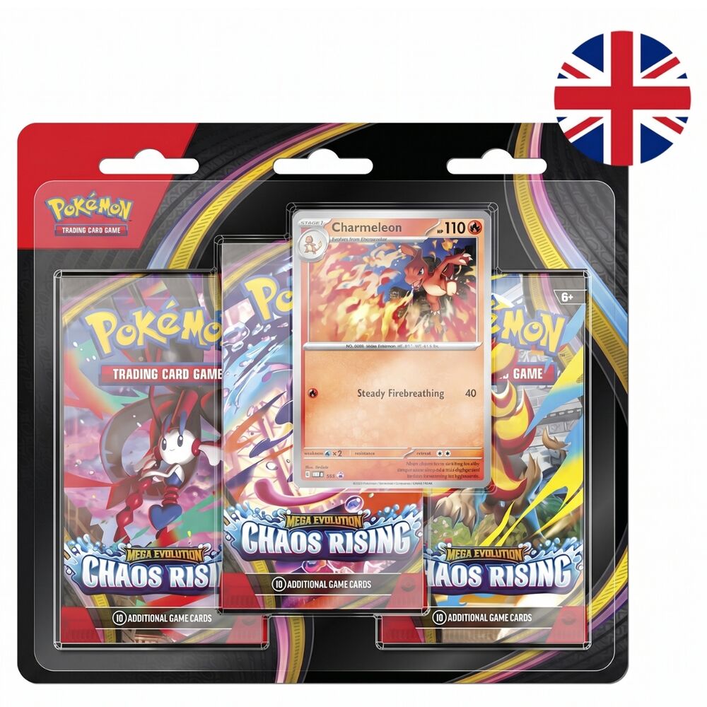 English Pokemon Megaevolution Chaos Rising pack of card games 3 envelopes