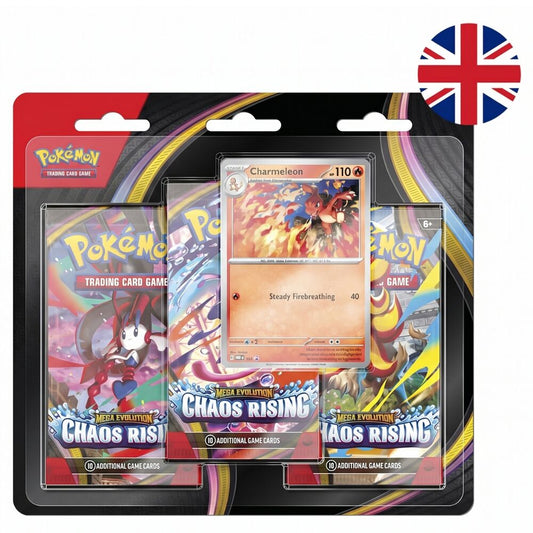 English Pokemon Megaevolution Chaos Rising pack of card games 3 envelopes