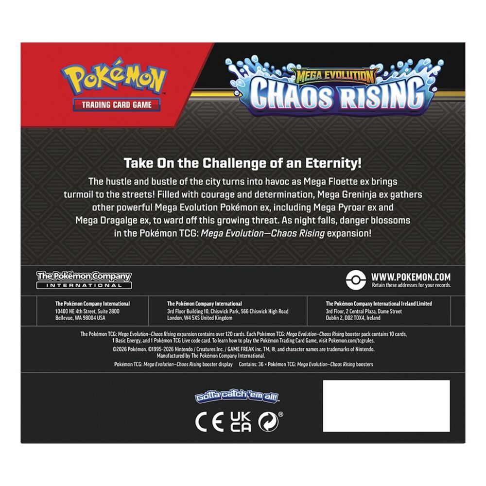 English Pokemon Megaevolution Chaos Rising assorted about card game